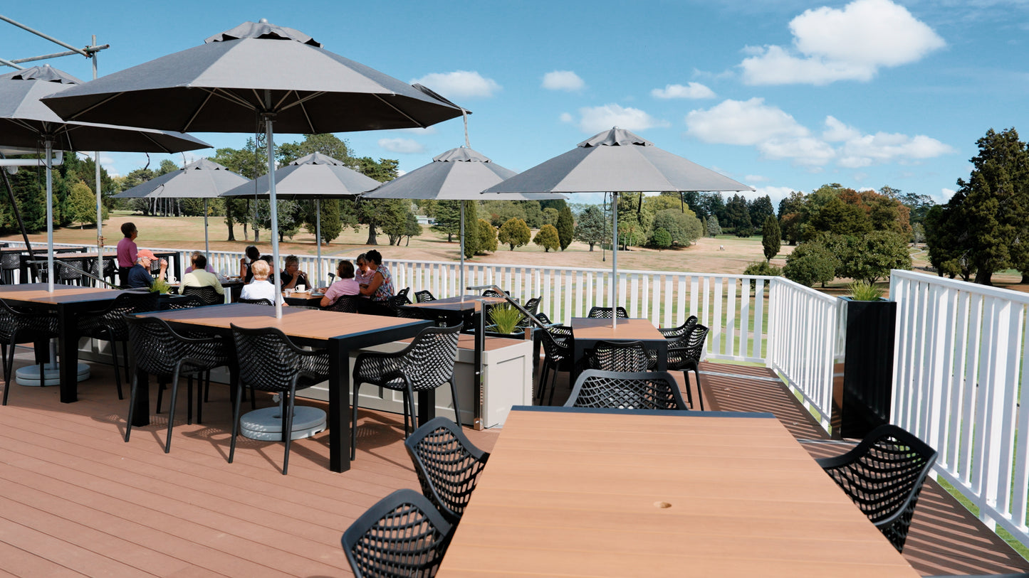 Aluframe deck Pukekohe Golf club installed by Pukekohe builders using Anchorjak -New Zealand's number one timber and composite subframe.