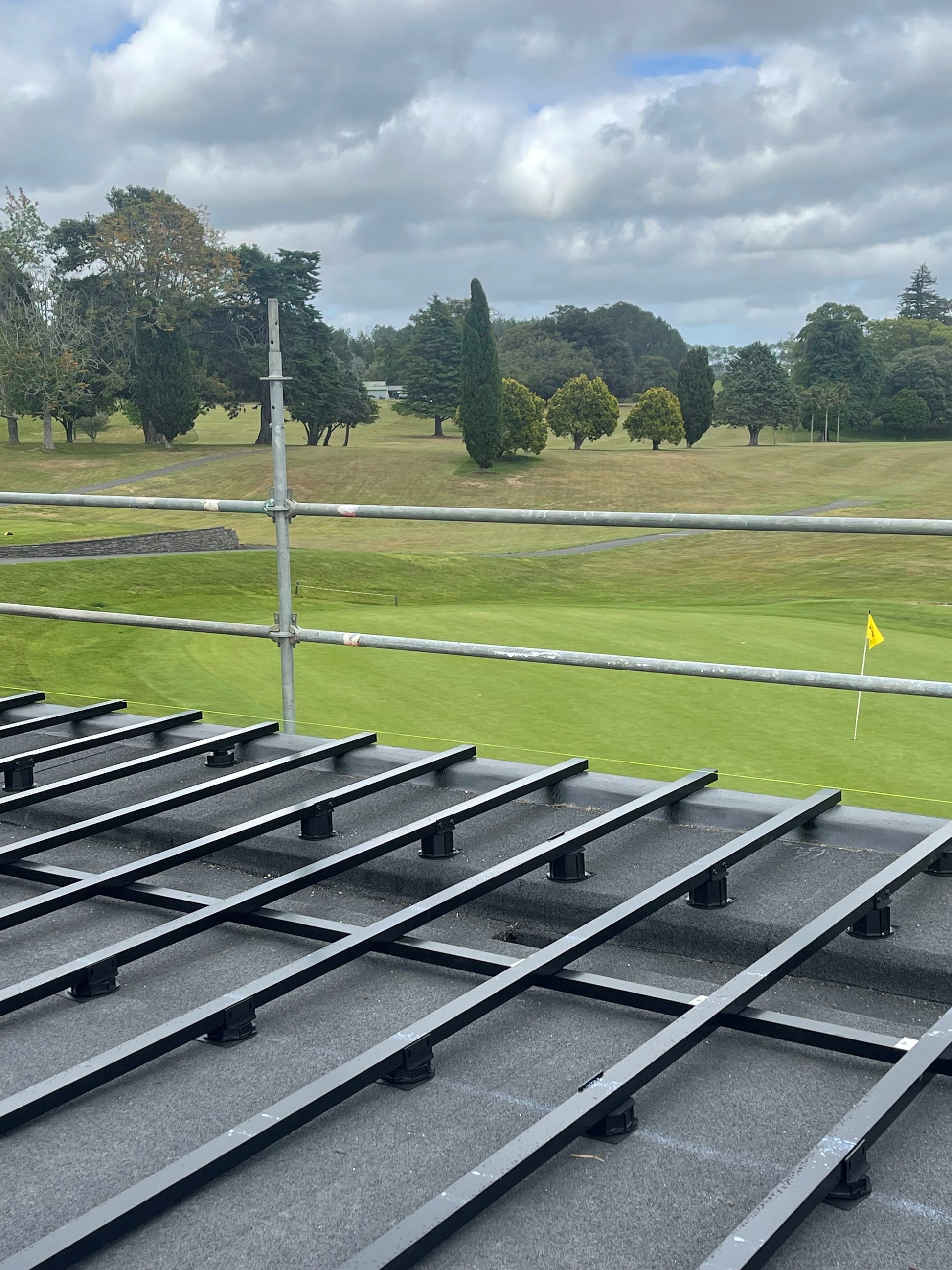 Aluminium Framed pedestal deck Pukekohe Golf Club Auckland with composite decking installed by Pukekohe builders - New Zealand's number one timber and composite subframe.