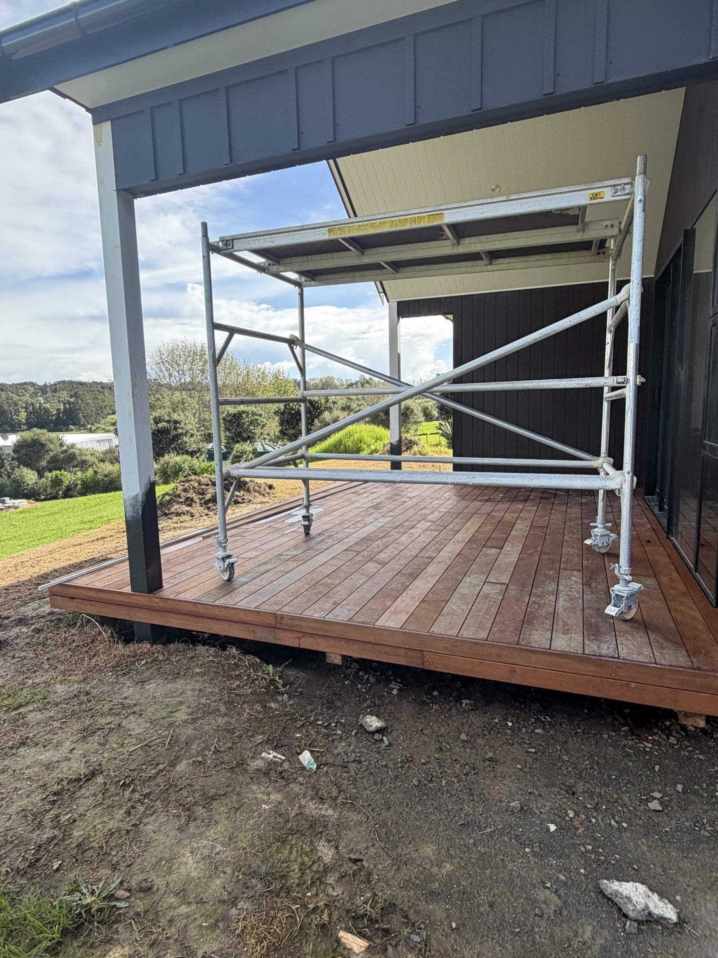 Ground Screw installation for a timber deck in Mangawhai north of Auckland installed by the Stylish Homes team.