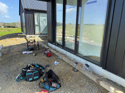 Ground screws with L brackets installed in Auckland