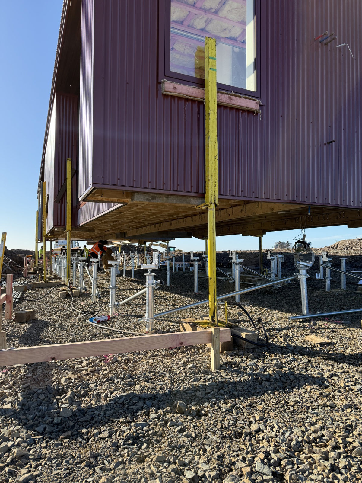 Auckland tiny home installed on J Vice ground screws. install by Make Space with drill hired from j Vice.